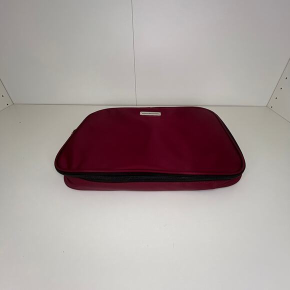 Samantha Brown Burgundy Travel Organizer Case Cosmetic Toiletry Bag with Inserts - Picture 8 of 11